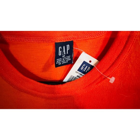 Vintage GAP Orange Sleeveless Graphic Tank Top  Medium  100% Cotton - Picture 3 of 3